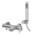 Set miscelatori lavabo bidet e vasca con doccino in ottone modello Tilt Paffoni cromato