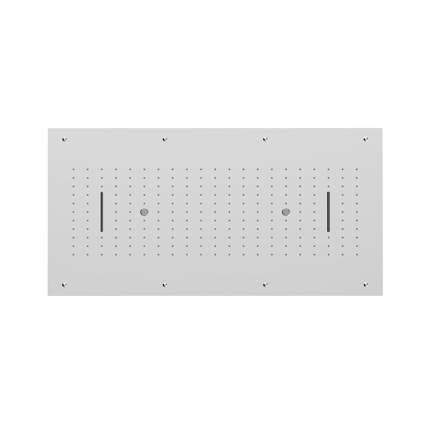 Soffione Stardust 100x50cm in acciaio con anticalcare e 3 getti