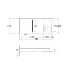 Soffione Oslo 48.3x20.5cm in acciaio a 2 getti con corpo ad incasso