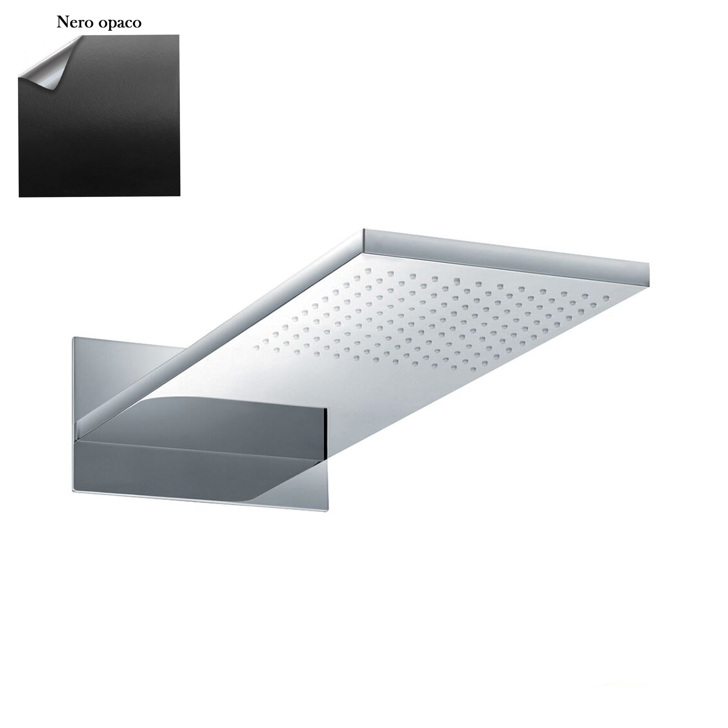Soffione Stockholm 55x23cm con 2 getti e ispezionabile nero