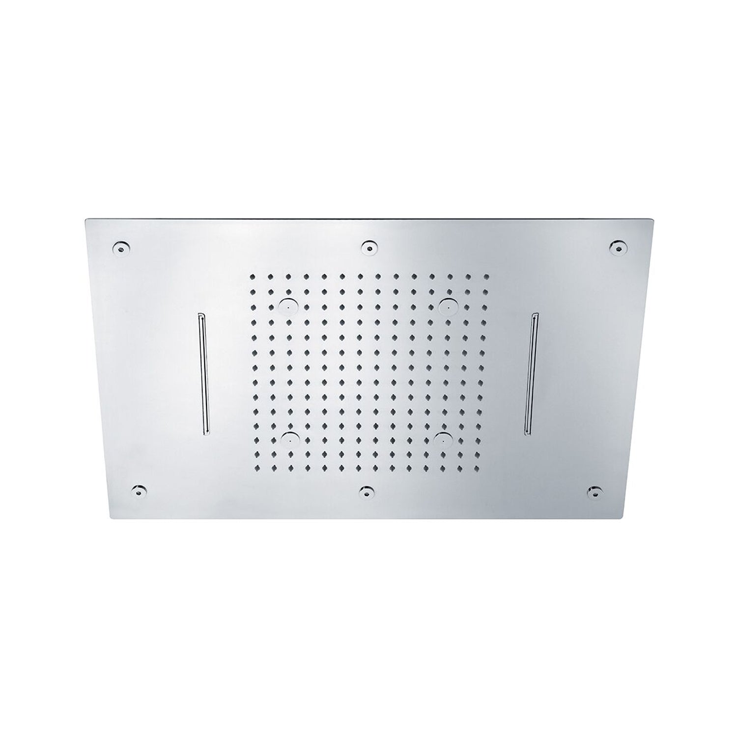 Soffione Sky 60x40cm in acciaio con anticalcare e 3 getti