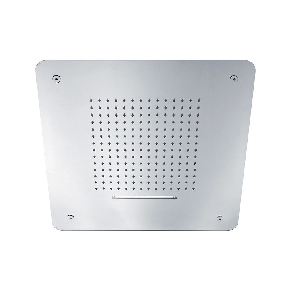 Soffione Cosmo 50cm in acciaio con anticalcare e 2 getti