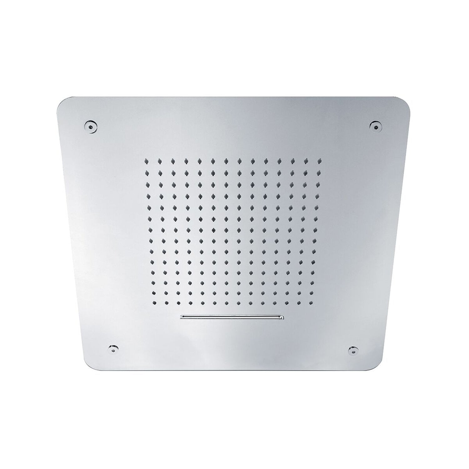 Soffione Cosmo 50cm in acciaio con anticalcare e 2 getti