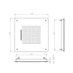 Soffione Cosmo 50cm in acciaio con anticalcare e 2 getti nero