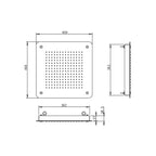 Soffione Rain 40cm in acciaio bianco con anticalcare e getto a pioggia