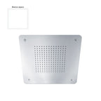 Soffione Rain 40cm in acciaio bianco con anticalcare e getto a pioggia