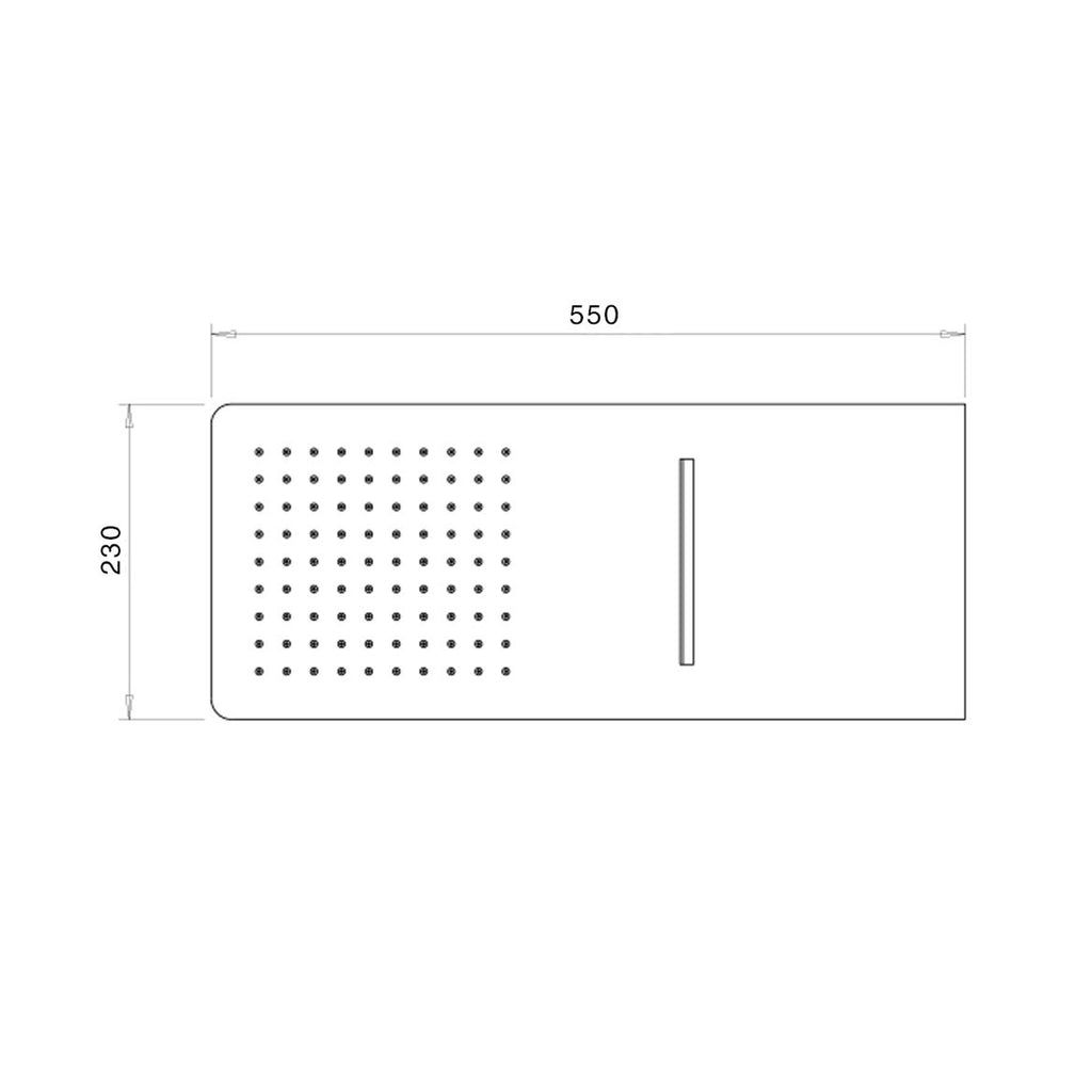 Soffione Berlino 55x23cm con 2 getti bianco
