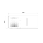 Soffione Berlino 55x23cm con 2 getti nero