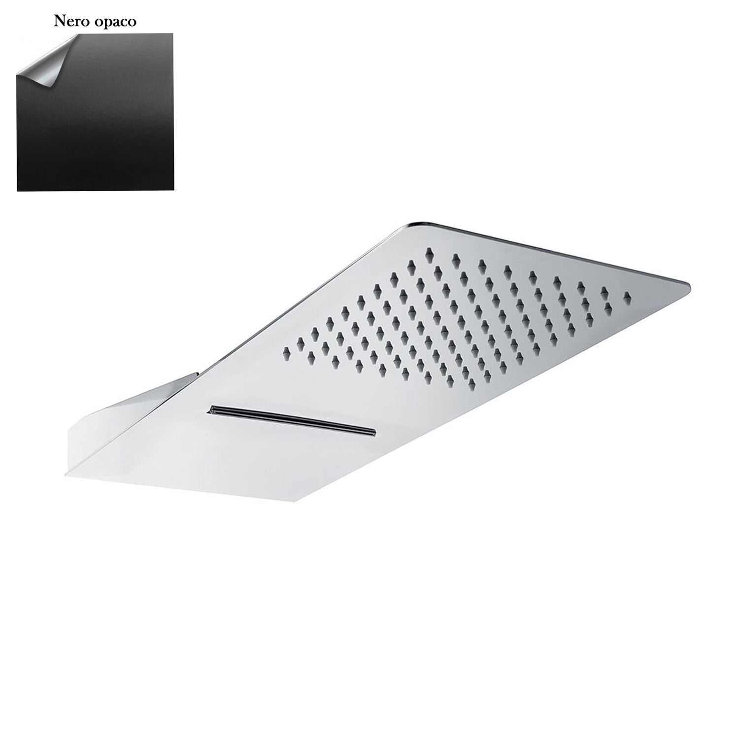 Soffione Berlino 55x23cm con 2 getti nero