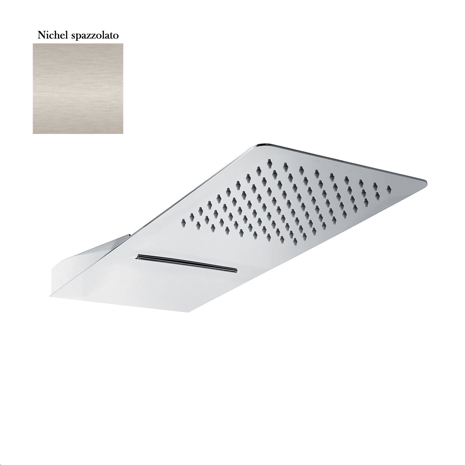 Soffione Berlino 55x23cm con 2 getti nichel