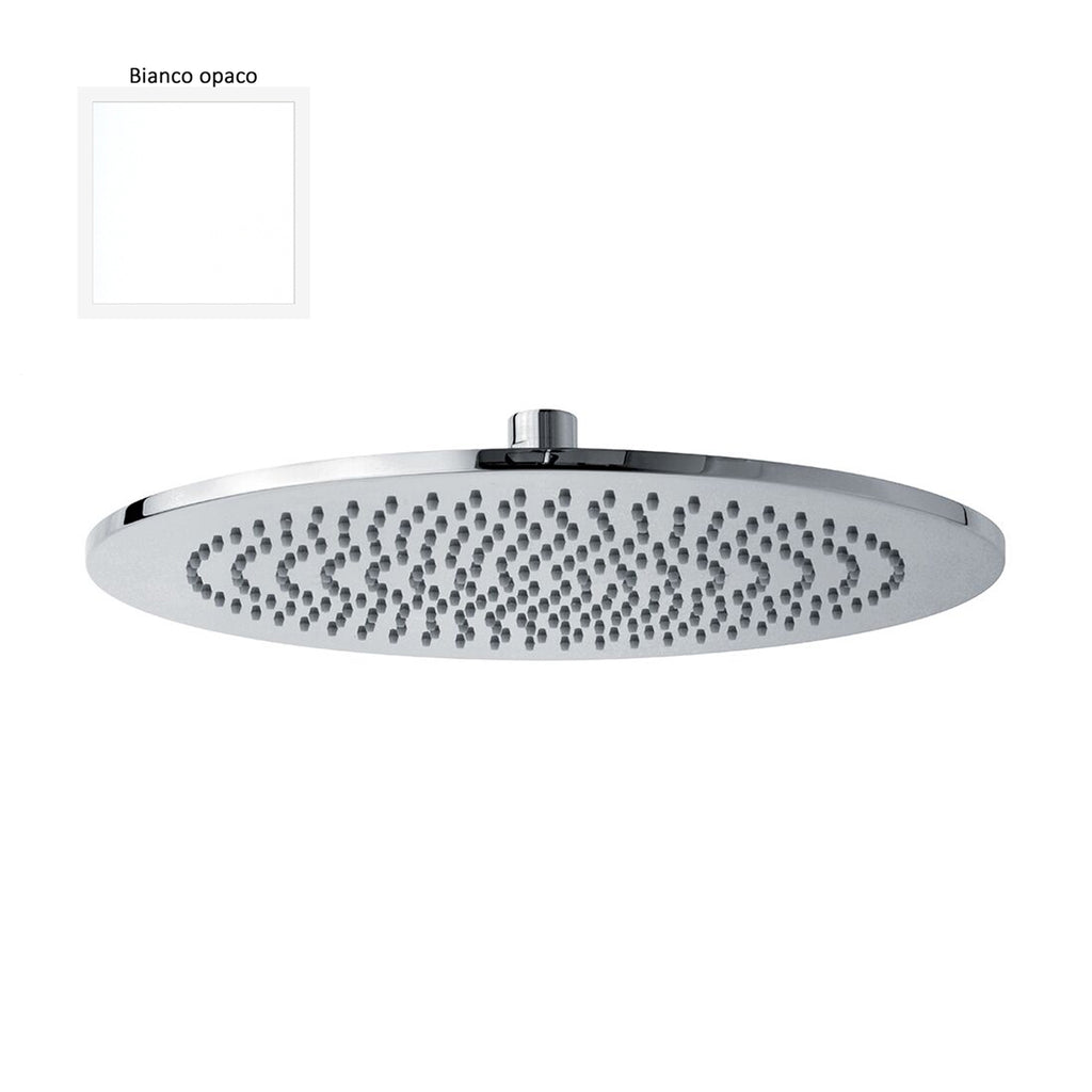 Soffione tondo Vienna 200mm bianco  monogetto con snodo e ispezionabile