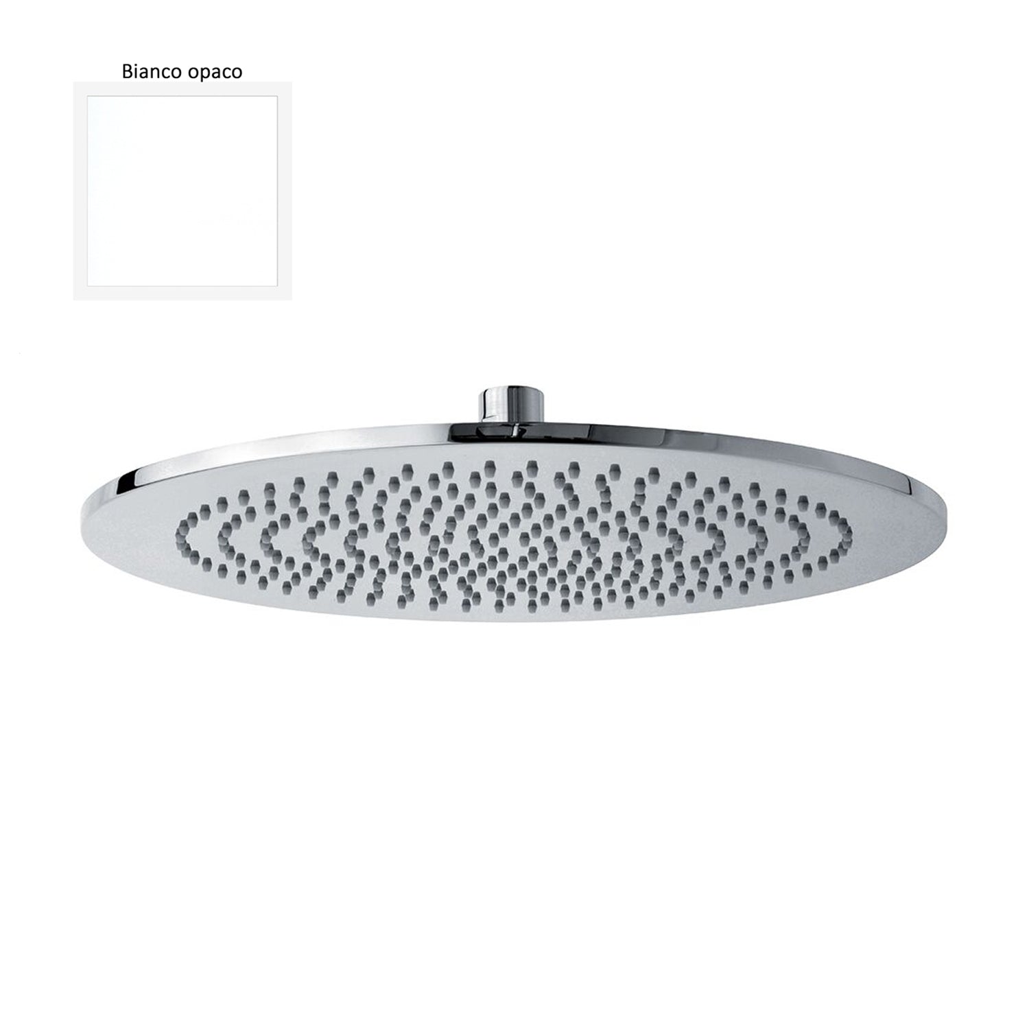 Soffione tondo Vienna 250mm bianco  monogetto con snodo e ispezionabile