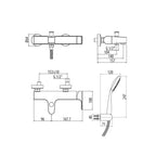 Miscelatore esterno vasca Gattoni H20MIX1000 ottone cromo con doccia duplex