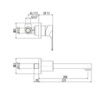 Miscelatore lavabo a muro Gattoni H20MIX3000 cromato con bocca di erogazione