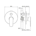 Miscelatore incasso doccia  in ottone cromato 2 vie con deviatore