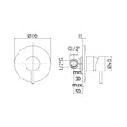 Miscelatore doccia ad incasso serie Stick modello SK010ST steel looking Paffoni