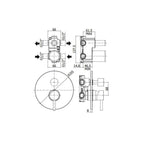 Miscelatore doccia ad incasso serie Stick modello SK018ST per 2 utenze steel looking Paffoni
