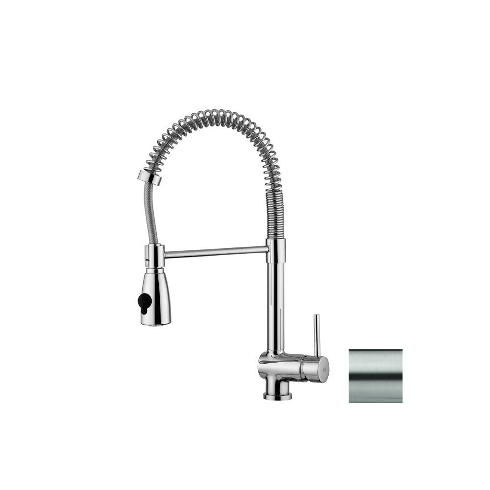 Miscelatore cucina con doccetta serie Stick modello SK178ST steel looking Paffoni
