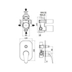 Miscelatore incasso doccia con deviatore a pulsante serie Duemila Paffoni - Cromato