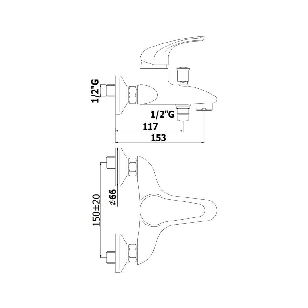 Miscelatore vasca con doccetta serie Nettuno Due modello ND023CR cromo Paffoni