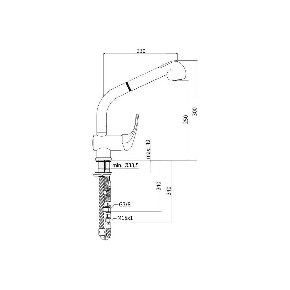 Miscelatore cucina serie Nettuno Due modello ND185CR cromo Paffoni