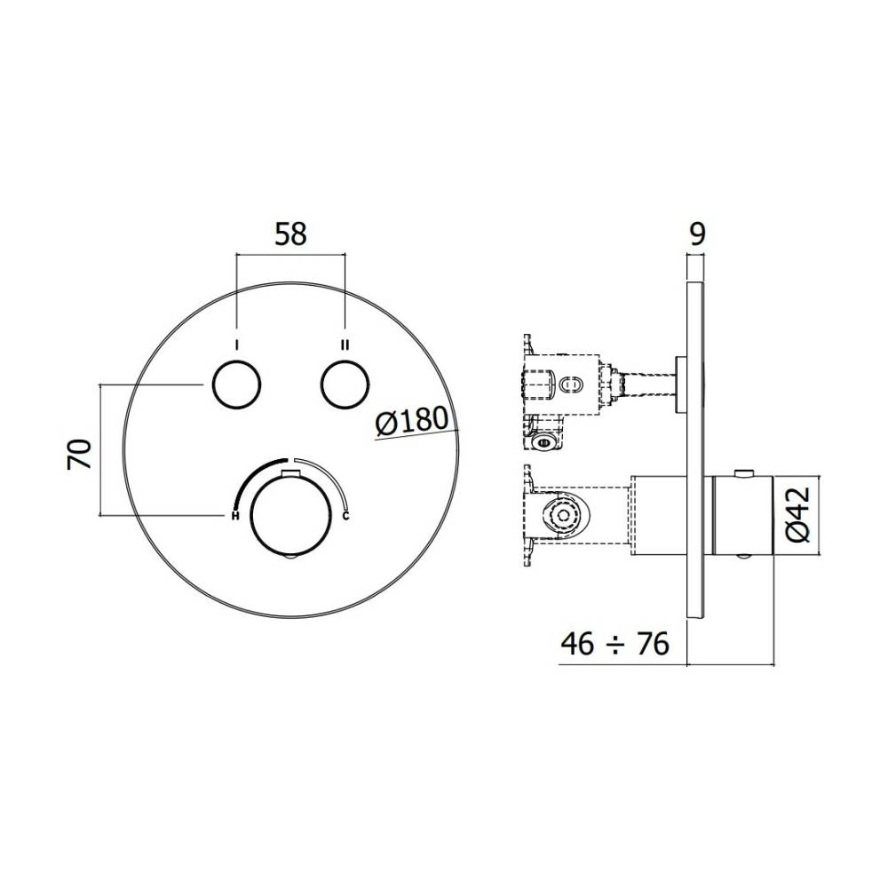 Miscelatore incasso doccia serie Compact Box modello CPM018CR cromo Paffoni