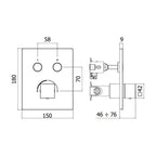Miscelatore incasso doccia serie Compact Box modello CPM518CR cromo Paffoni