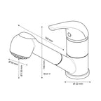 Miscelatore monocomando lavello con doccetta estraibile RubiFlux - Avena