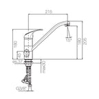 Miscelatore monocomando lavello tre vie con attacco acqua depurata RubiFlux - Cromo