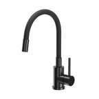 Miscelatore monocomando cucina in Acciaio Inox con canna flessibile - PVD Nero