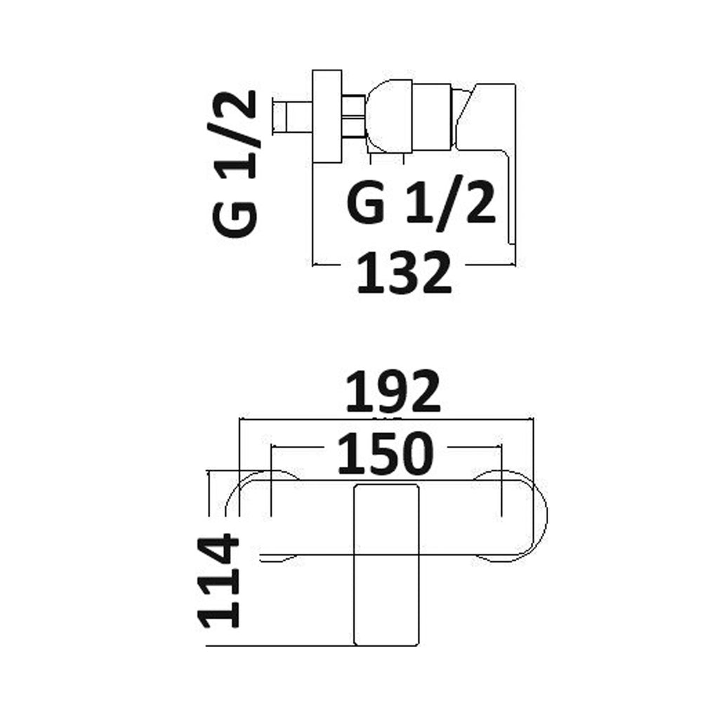 Miscelatore esterno doccia Fire in ottone cromato