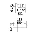 Miscelatore esterno doccia Fire in ottone cromato