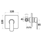 Composizione di miscelatori per lavabo incasso