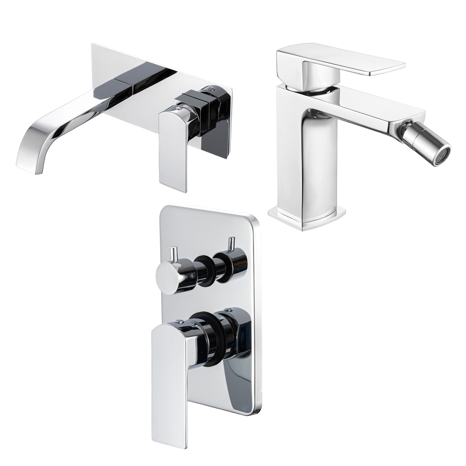 Composizione di miscelatori per lavabo incasso
