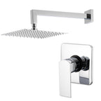 Kit doccia con incasso a una via con soffione quadro 200 mm in ottone cromato Fire