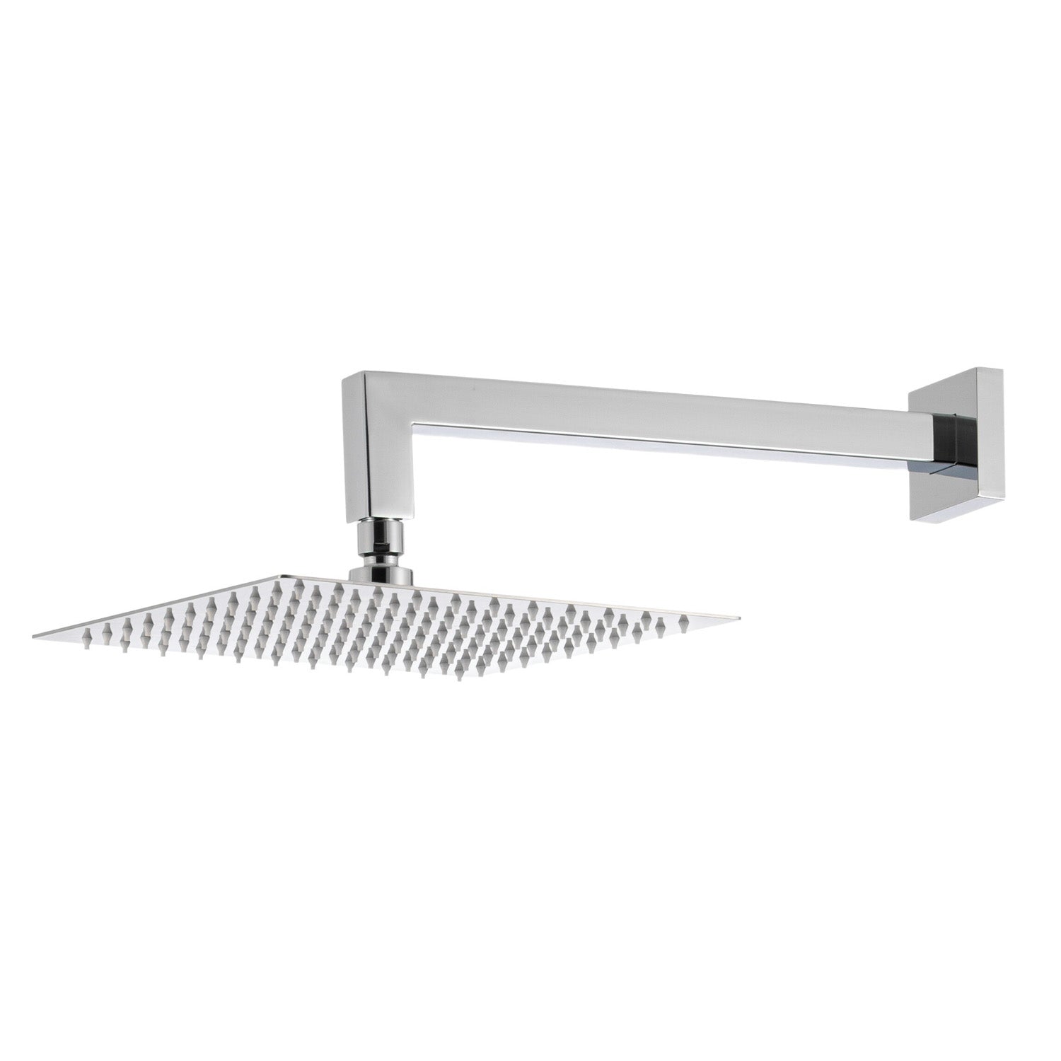Kit doccia con incasso a una via con soffione quadro 200 mm in ottone cromato Fire