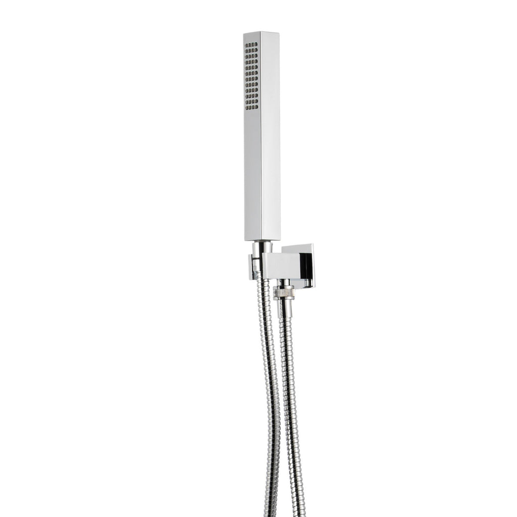 Kit doccia con incasso a 2 vie con soffione quadro 200 mm in ottone cromato Fire