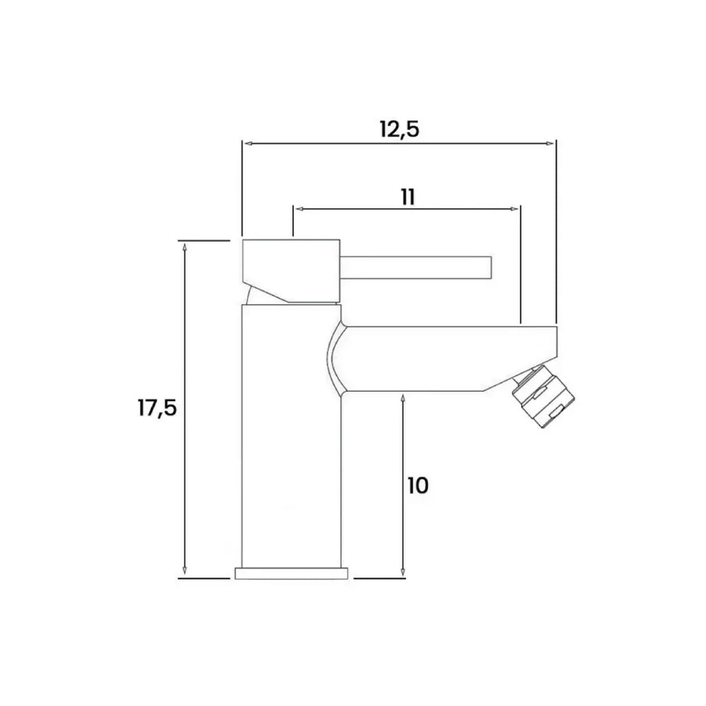 Miscelatore bidet monocomando in acciaio inox Rubiflux Serie Paris Modello Gris - Spazzolato