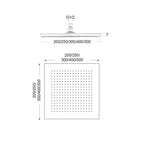 Soffione Parigi 250mm monogetto e ispezionabile bianco