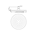 Soffione tondo Linz 300mm monogetto e ispezionabile oro
