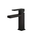 Set di miscelatori da bagno lavabo e bidet di colore nero RubiFlux Square Carbon con piletta clic clac