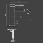 Miscelatore lavabo RubiFlux York in ottone completo di piletta click clack