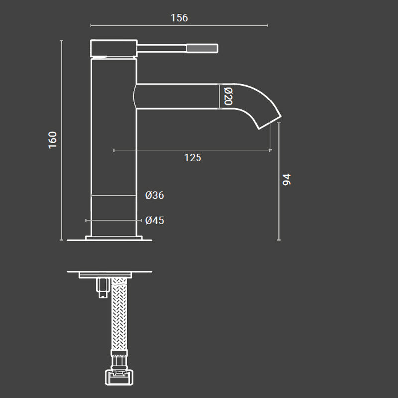 Miscelatore lavabo RubiFlux York in ottone completo di piletta click clack