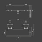 Miscelatore doccia esterno RubiFlux York in ottone cromato lucido