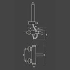 Miscelatore vasca esterno RubiFlux York in ottone cromato lucido completo di set duplex