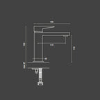 Miscelatore monocomando Lavabo RubiFlux Dock di colore nero completo di piletta click clack