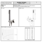 Soffione doccia diam. cm 28 in ottone Bossini Cosmo a un getto con kit duplex doccia Zen flessibile Cromolux