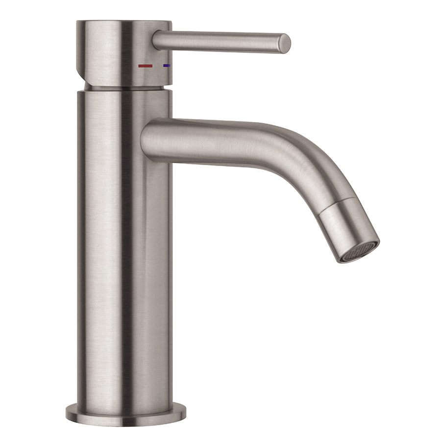 Paffoni miscelatore lavabo in ottone finitura Steel Looking effetto acciaio. Light Exclusive Edition