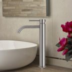 Paffoni miscelatore lavabo alto in ottone finitura Steel Looking effetto acciaio. Light Exclusive Edition