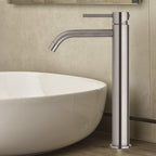 Paffoni miscelatore lavabo alto in ottone finitura Steel Looking effetto acciaio. Light Exclusive Edition